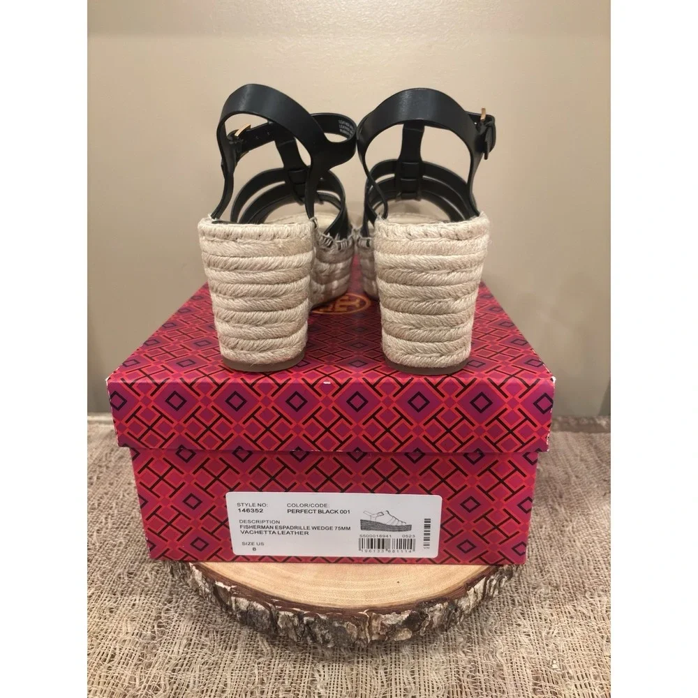 Tory Burch Womens's Size 8.5 M Fisherman Espadrille Wedge Heel Platform New